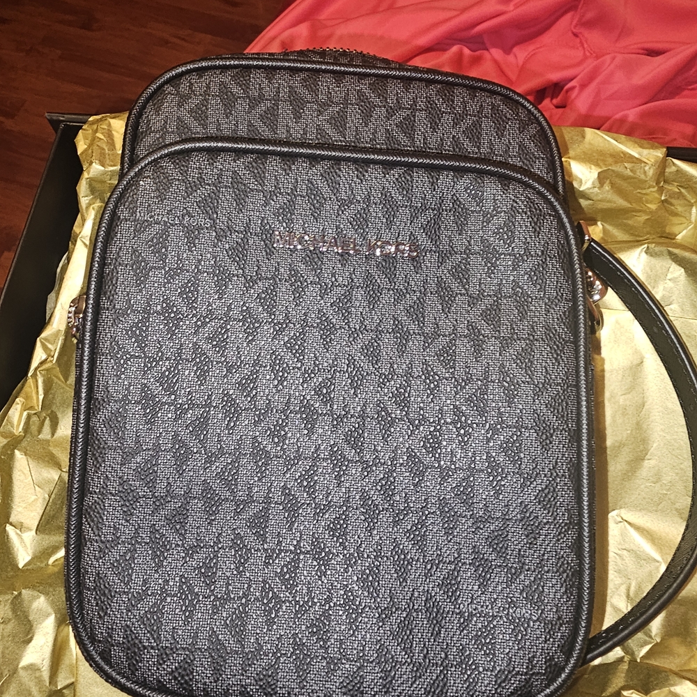 Michael Kors Black Messenger Bag with Signature Style